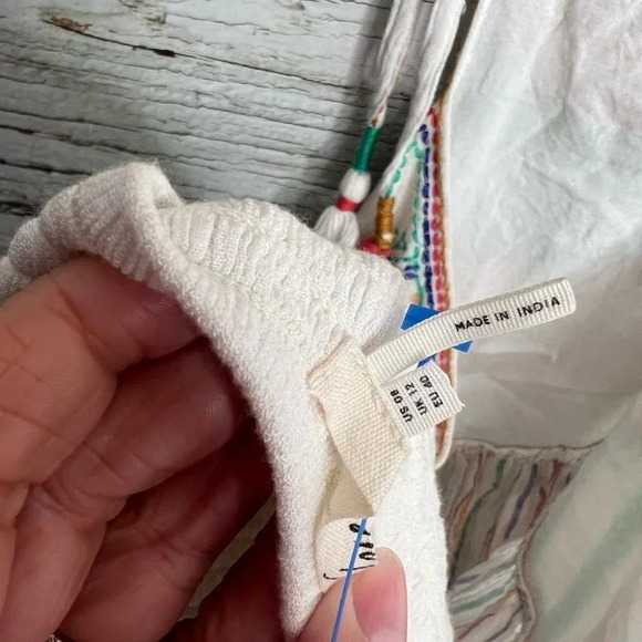 Anthropologie Floreats Itzel Embroidered Spaghetti Strap Halter Cropped Top 8 - Picture 5 of 10